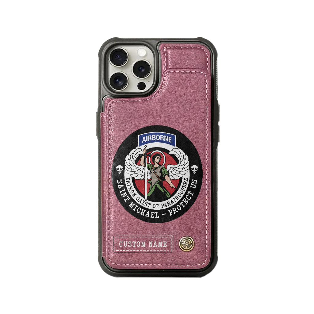 Personalizable Saint Michael Patron Of Paratroopers Wallet Phone Case