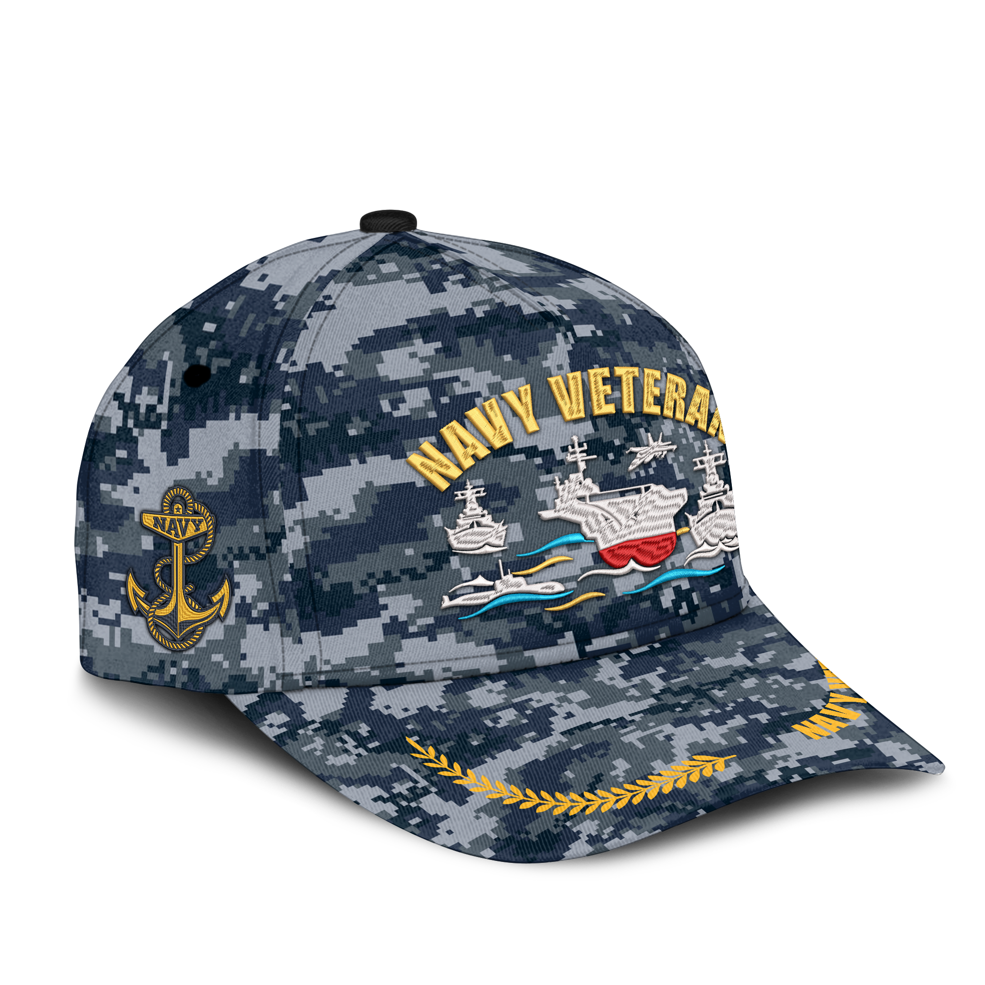 Navy Veteran Embroidered & Printed Cap