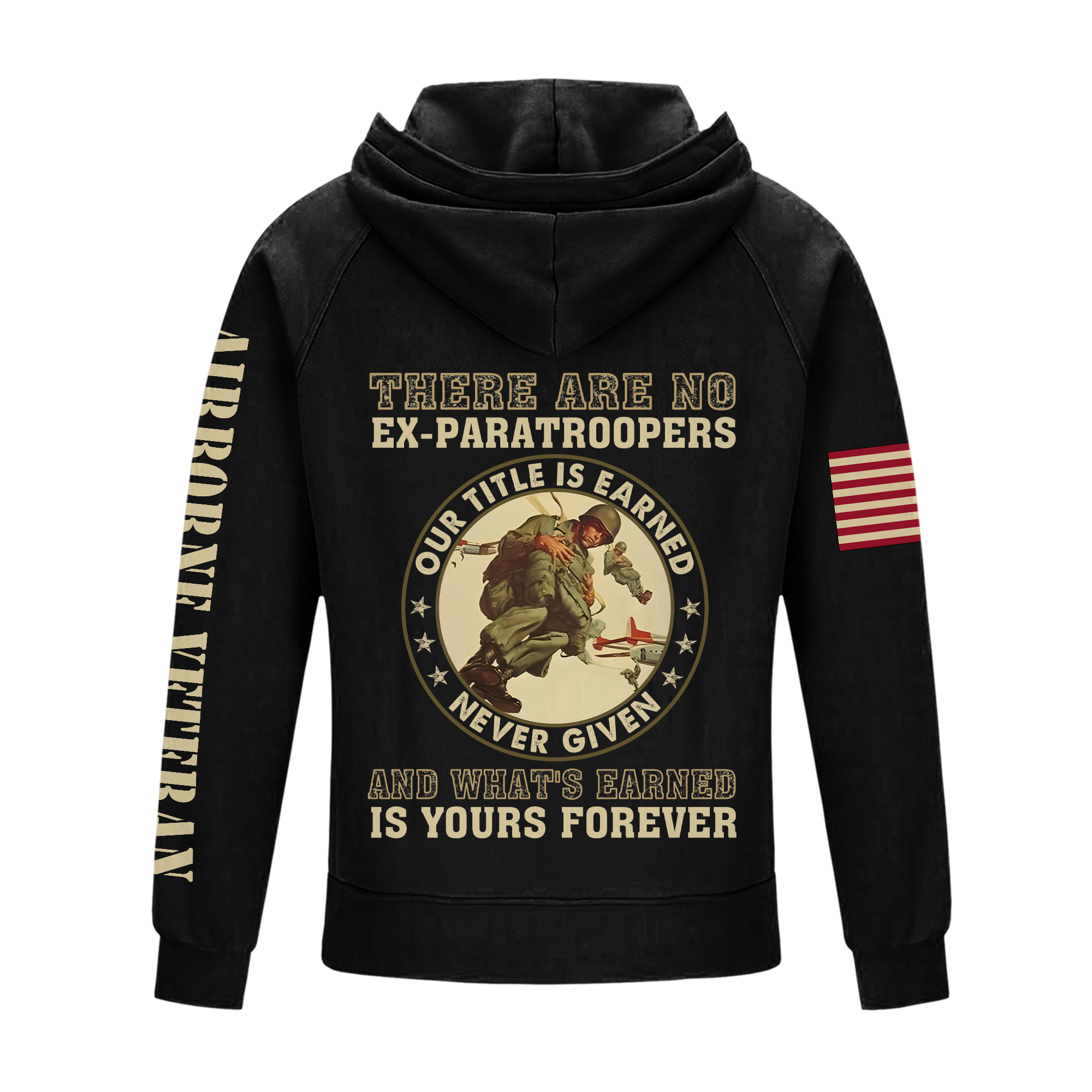 There Are No Ex-Paratroopers Vintage Quarter Zip Hoodie