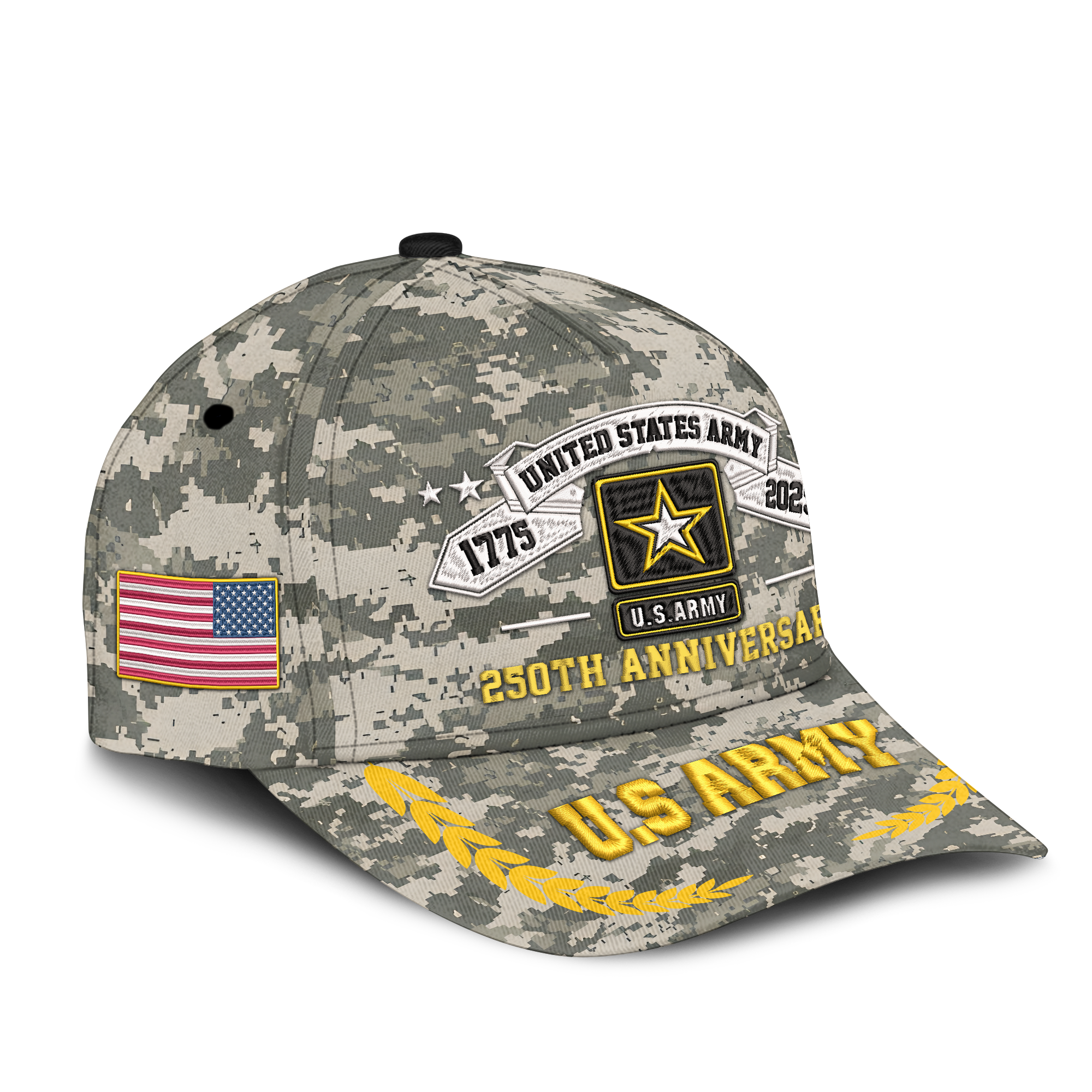Army 250th Anniversary Embroidered & Printed Cap