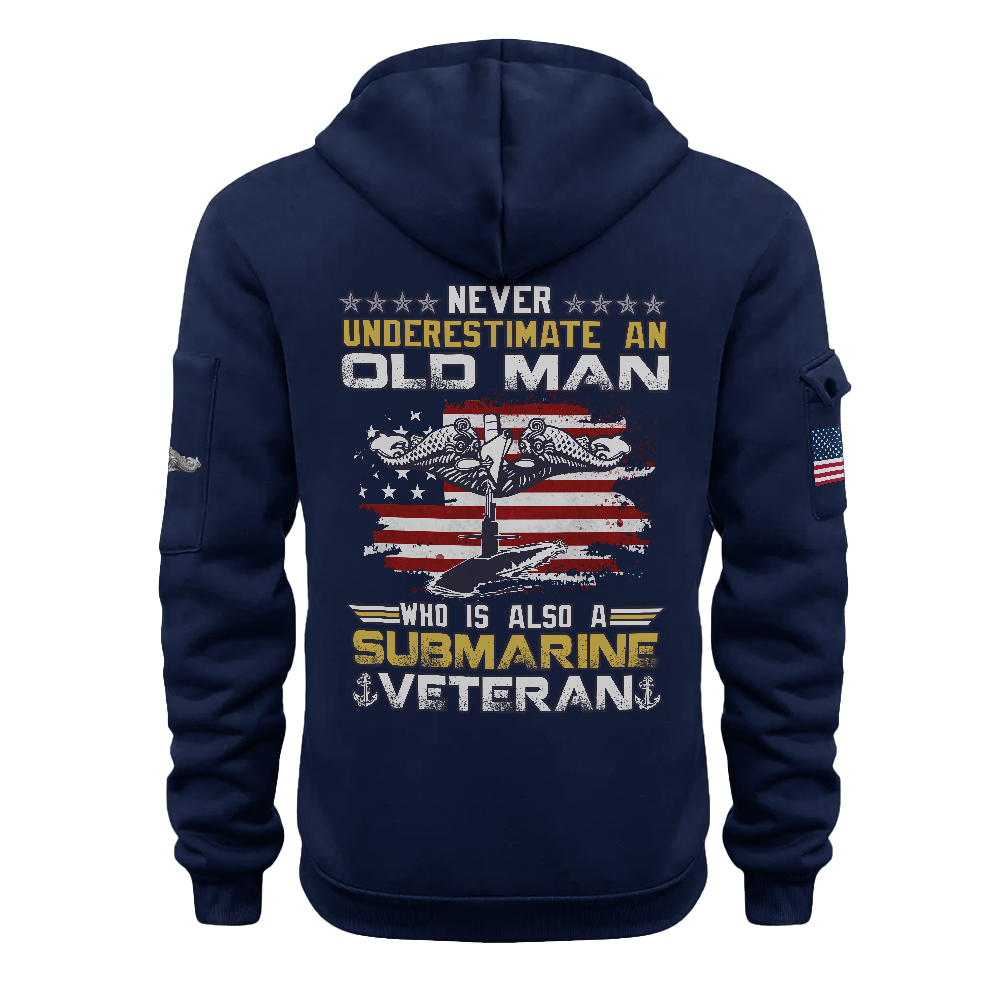 Personalizable Navy Submarine Quarter Zip Hoodie