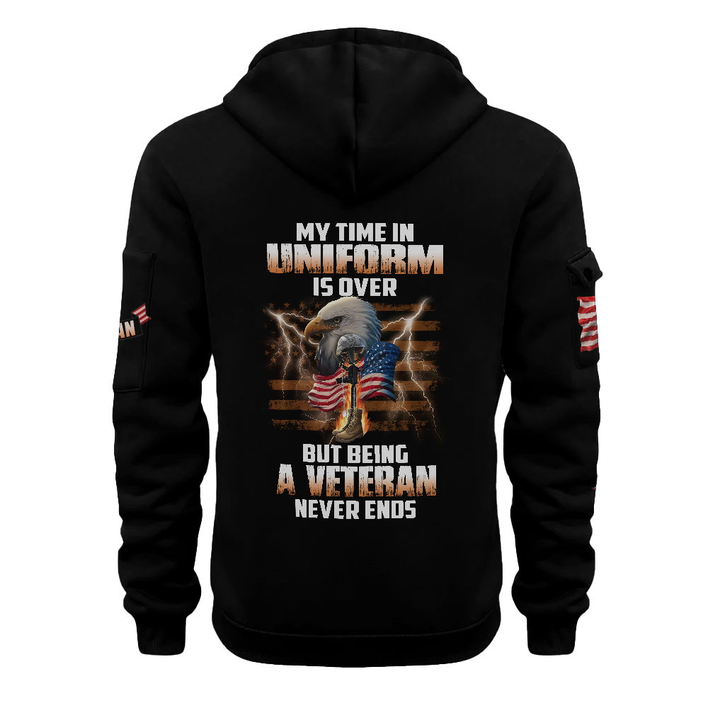 Being A Veteran Never Ends Quarter Zip Hoodie