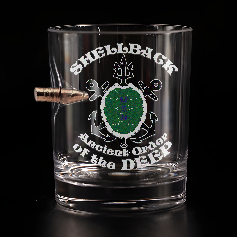 Shellback Ancient Order Of The Deep Bullet Whiskey Glass