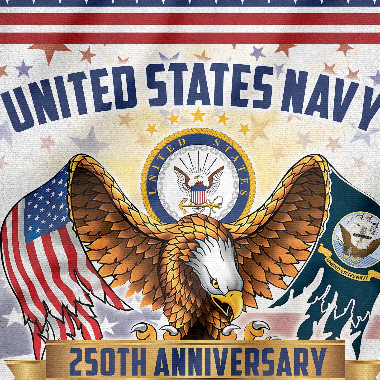 Navy 250th Anniversary House Flag