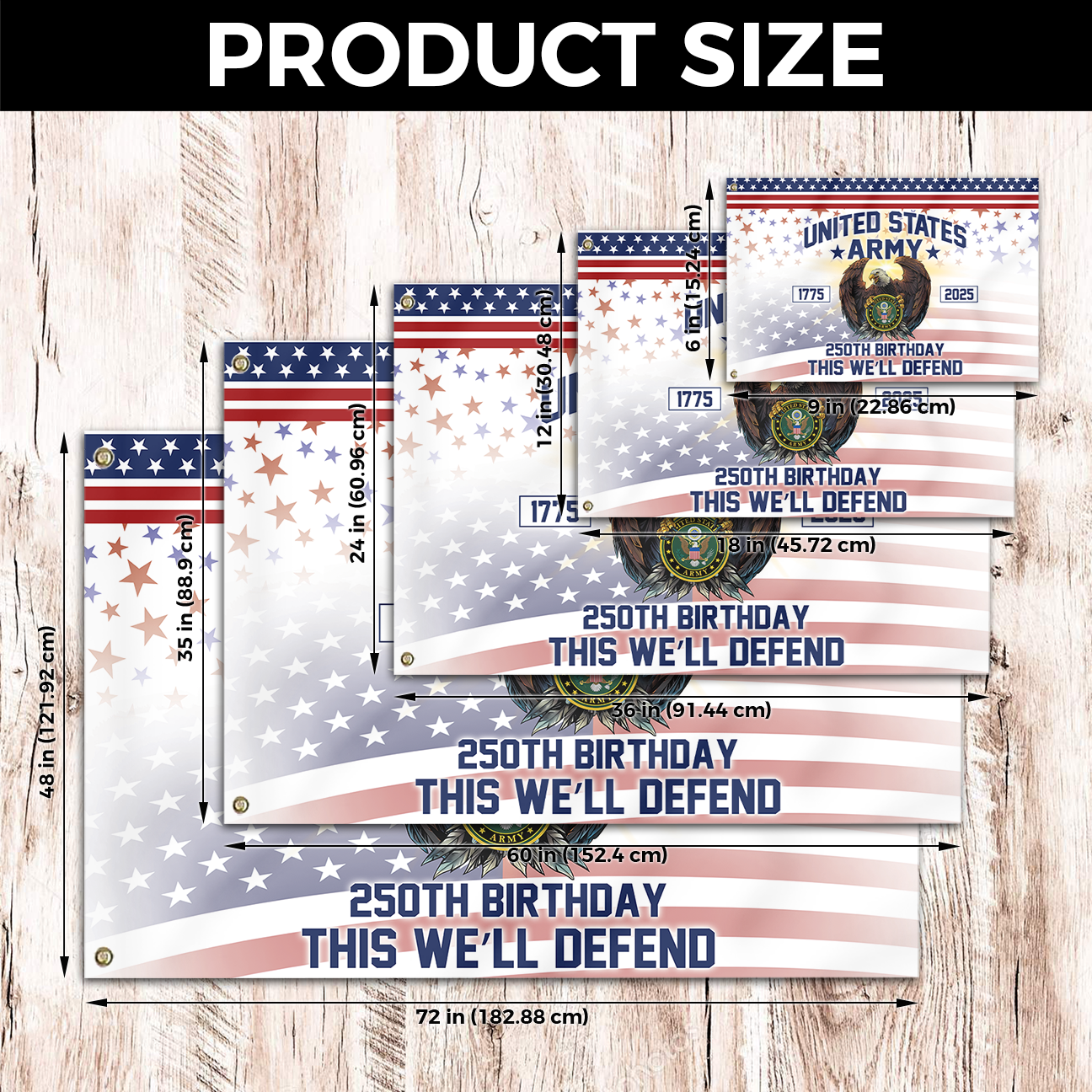 Army 250th Anniversary House Flag