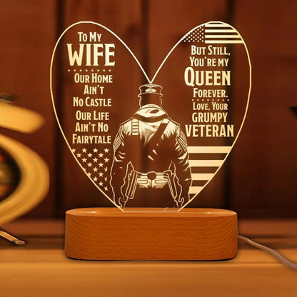 Veteran's Wife To My Wife - 3D LED LAMP