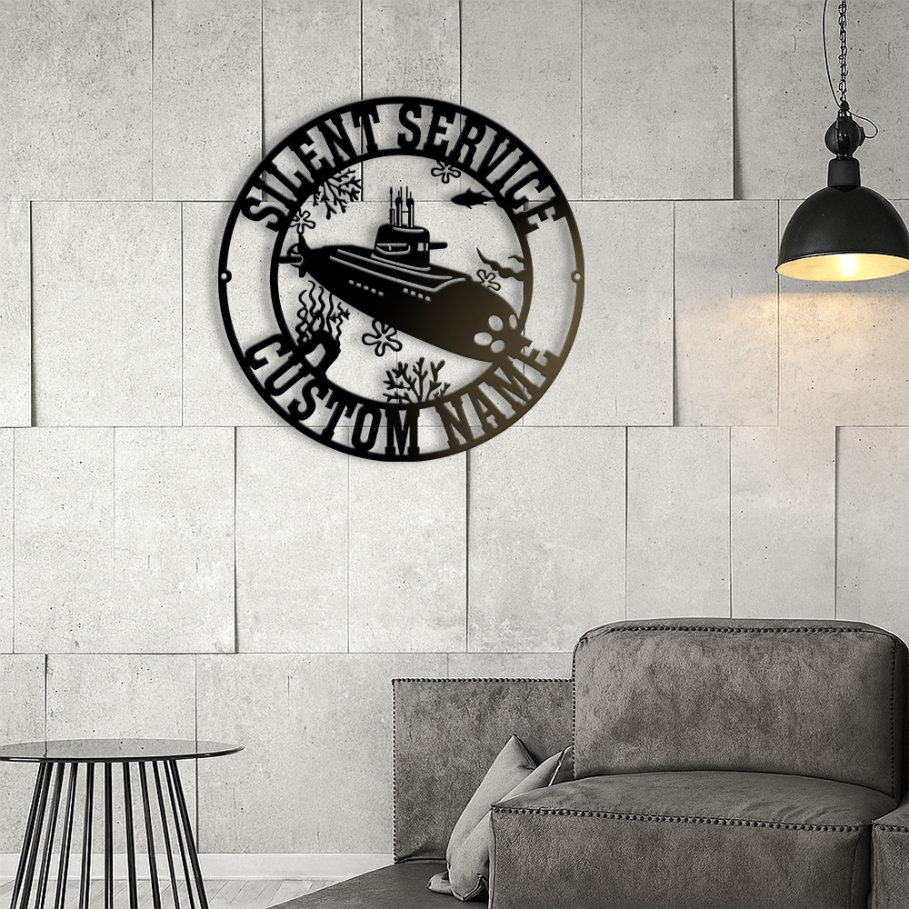 Personalized Navy Submarine Metal Sign Wall Art
