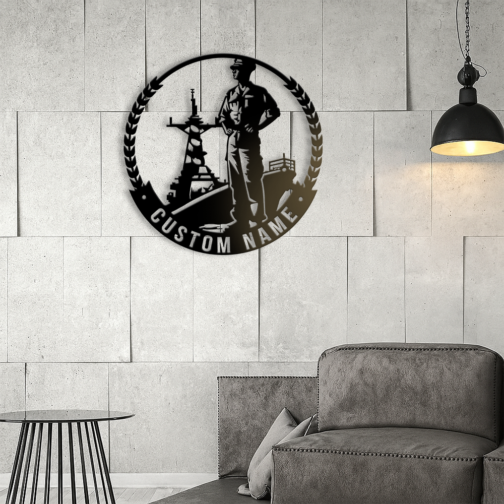 Personalized Navy Sailor Metal Sign Wall Art