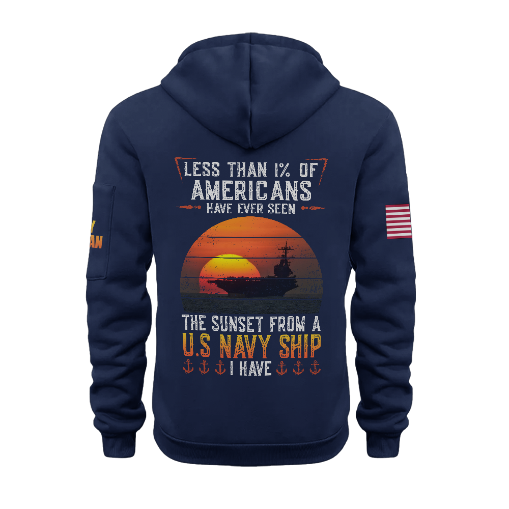 Less Than 1% Sunset Zipper Pouch Quarter-Zip Hoodie