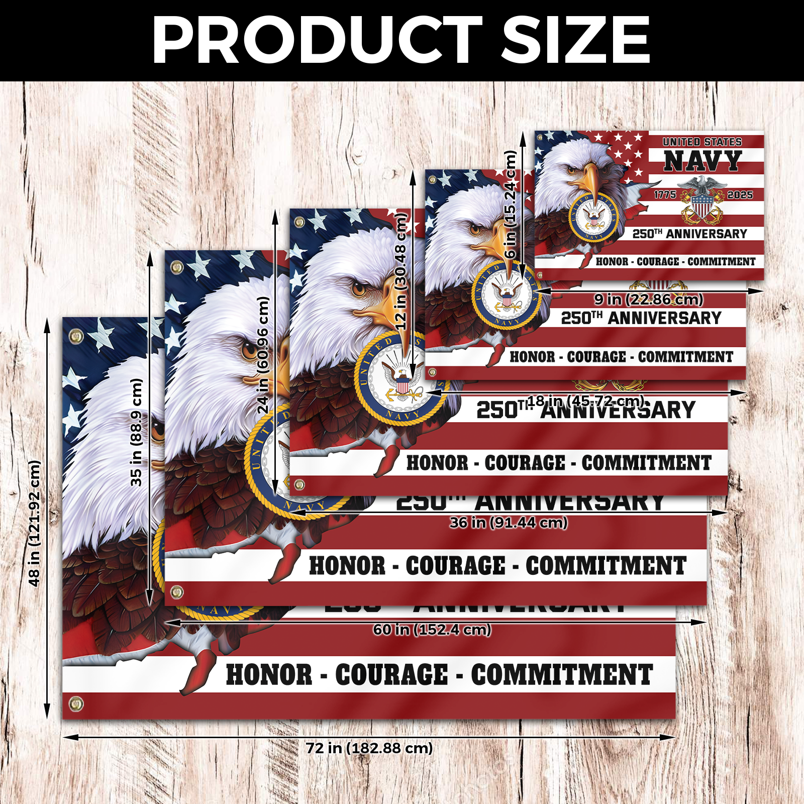 Navy 250th Anniversary House Flag