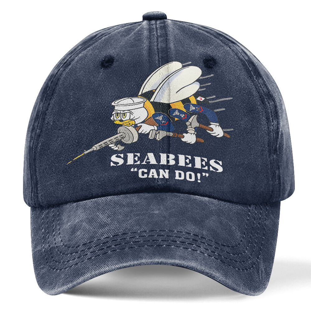 Personalizable Navy Seabee Washed Cap