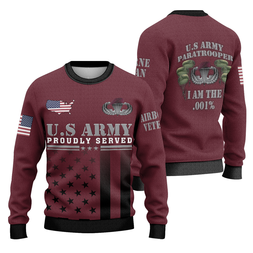 U.S Army Paratrooper I'm the .001% Knitted Sweatshirt