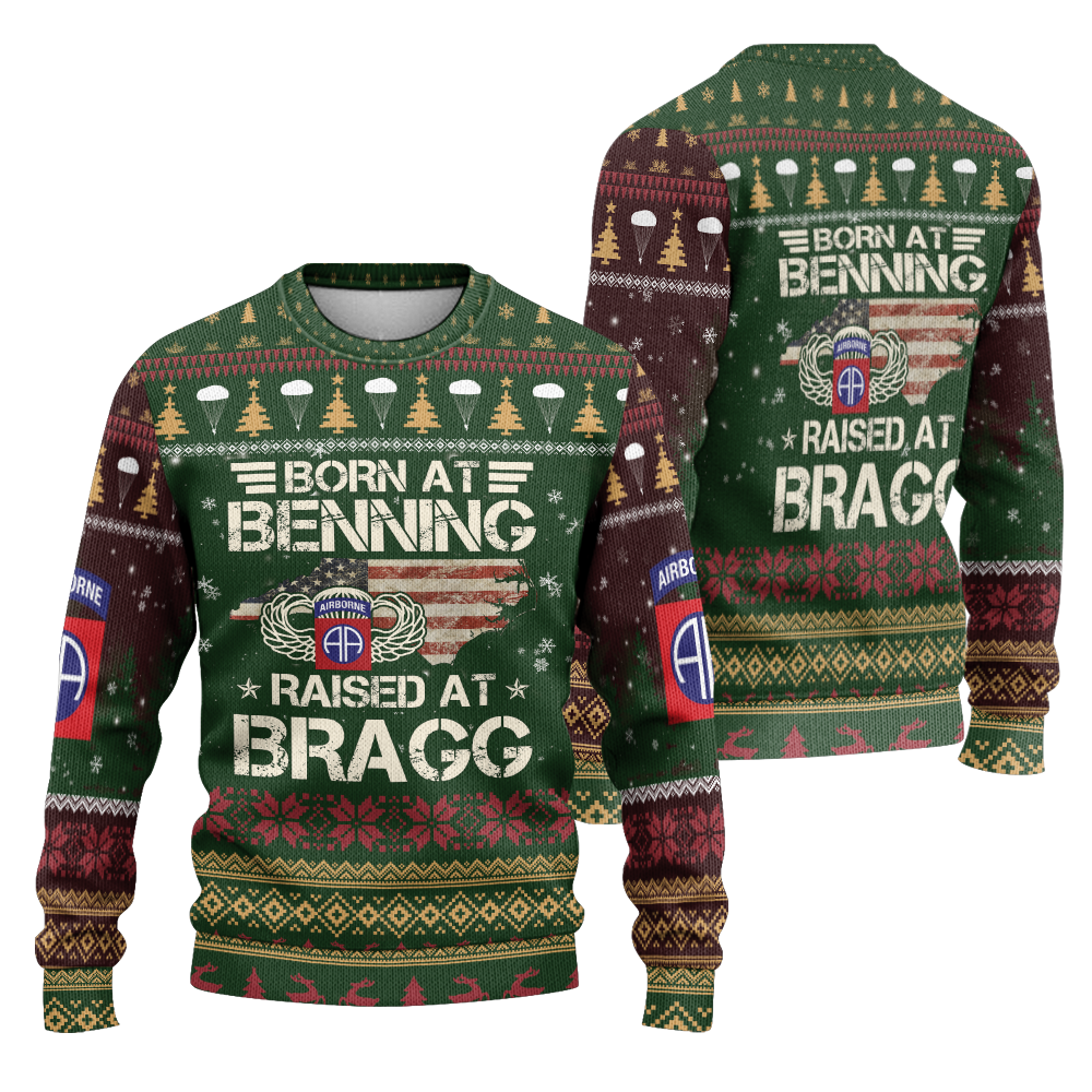 Born At Benning Raised At Bragg Knitted Sweatshirt