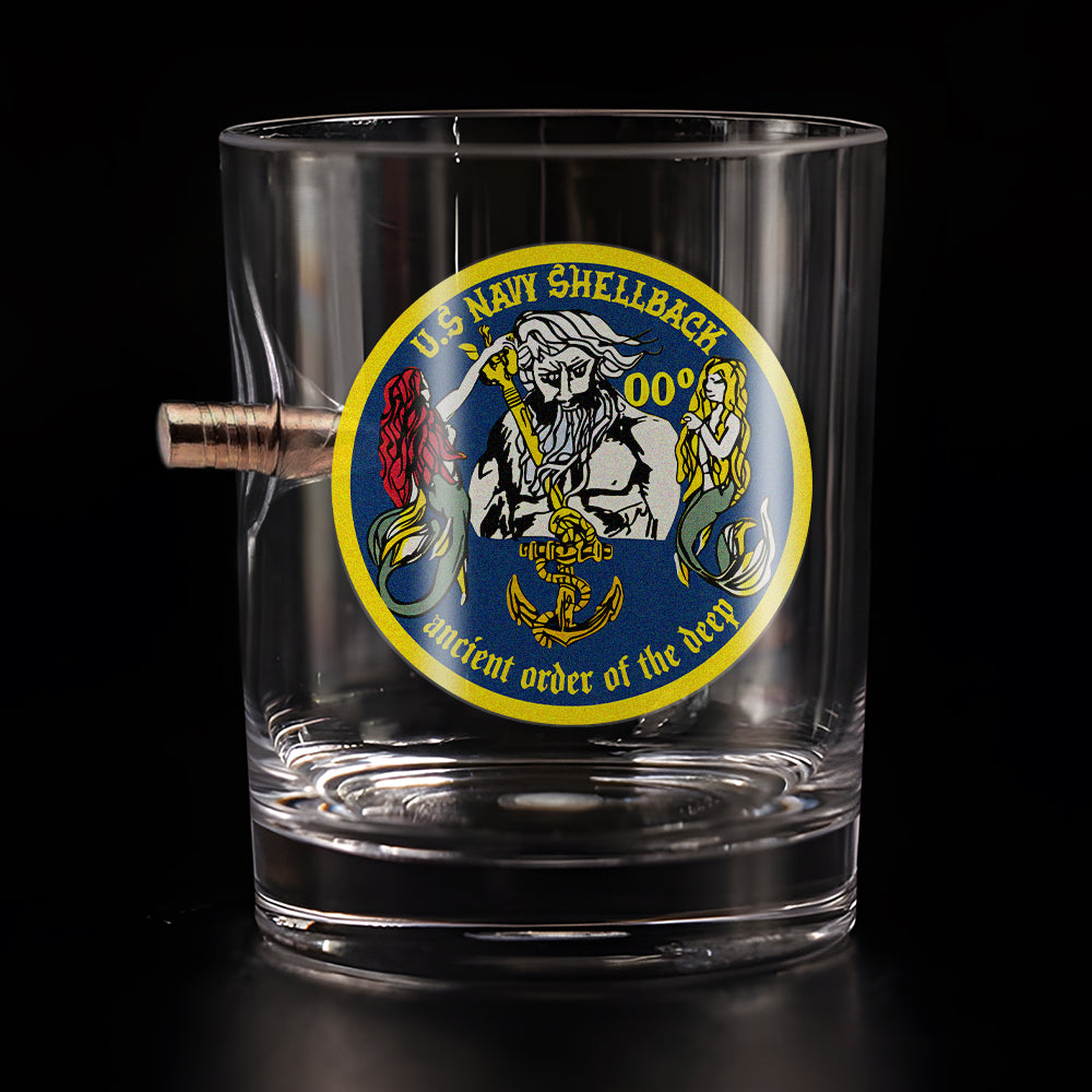 Shellback Ancient Order Of The Deep Bullet Whiskey Glass