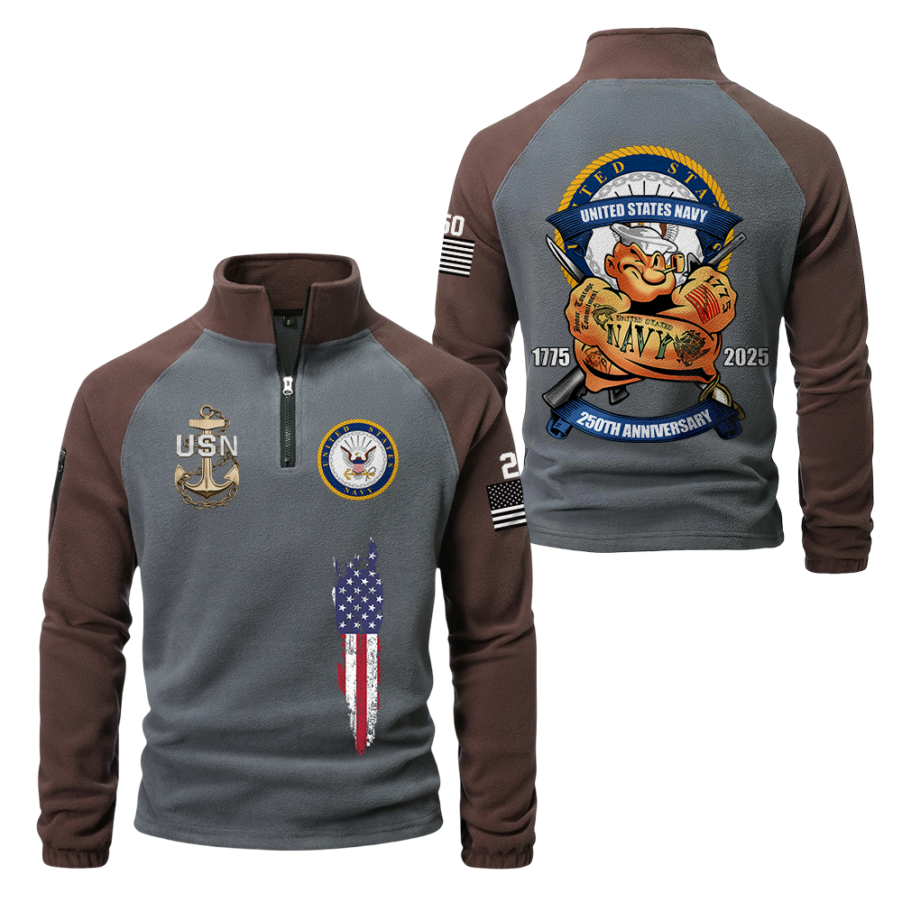 Navy 250th Anniversary Half-Zip Raglan Sweatshirt