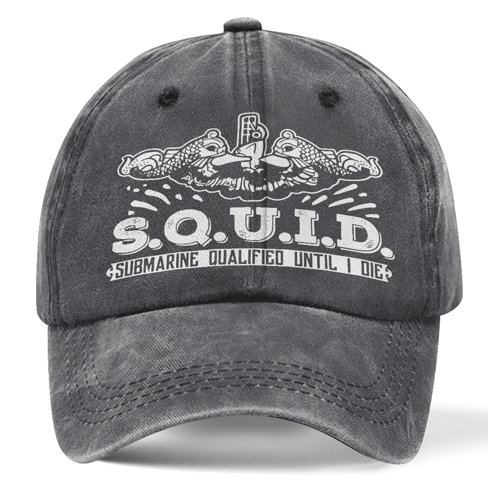 Navy Submarine SQUID Washed Cap