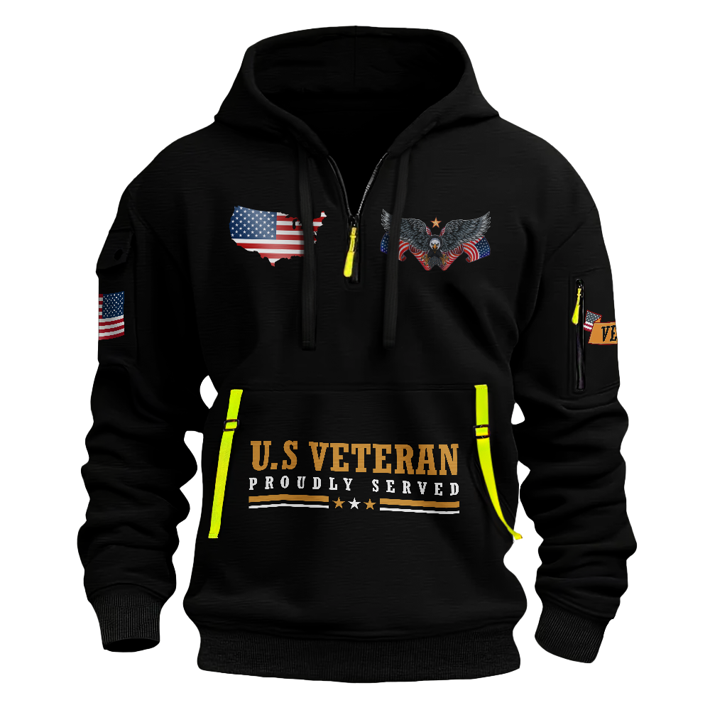 I Am A Grumpy Old Veteran Quarter Zip Hoodie