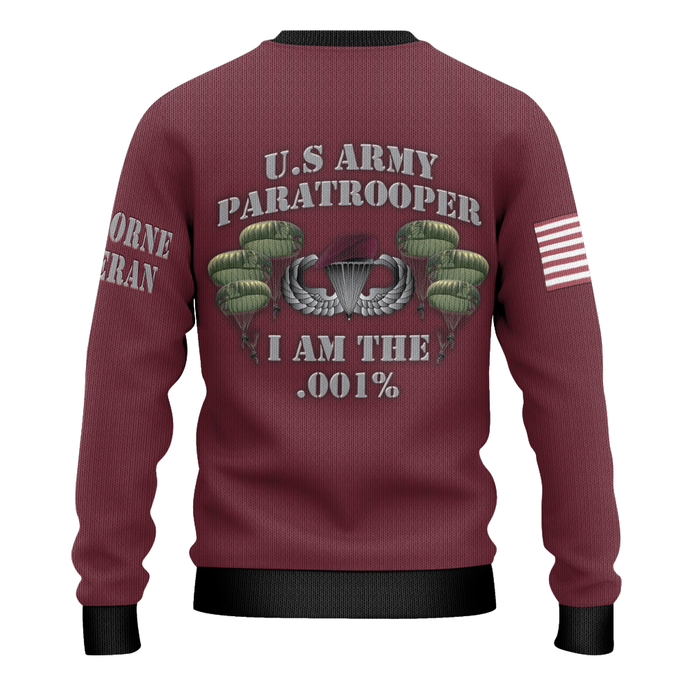 U.S Army Paratrooper I'm the .001% Knitted Sweatshirt