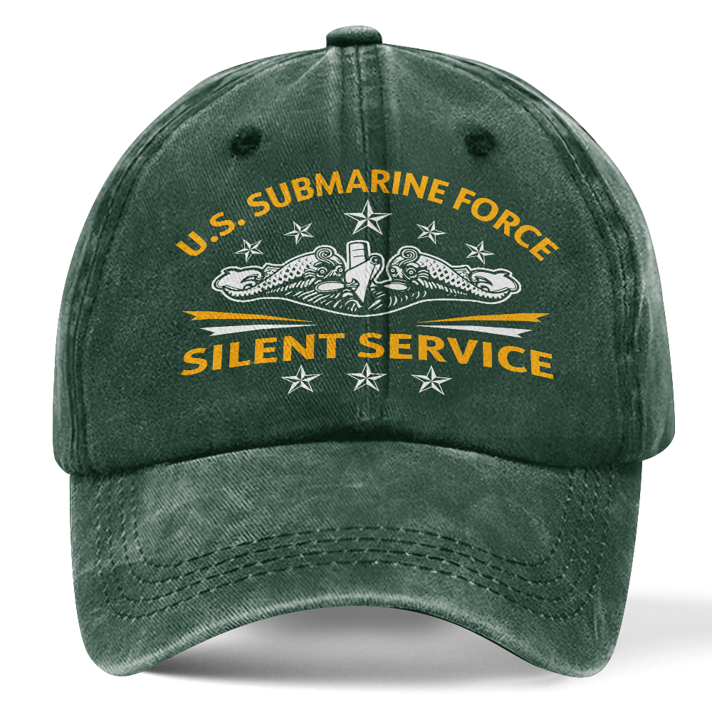 Navy Submarine Silent Service Washed Cap