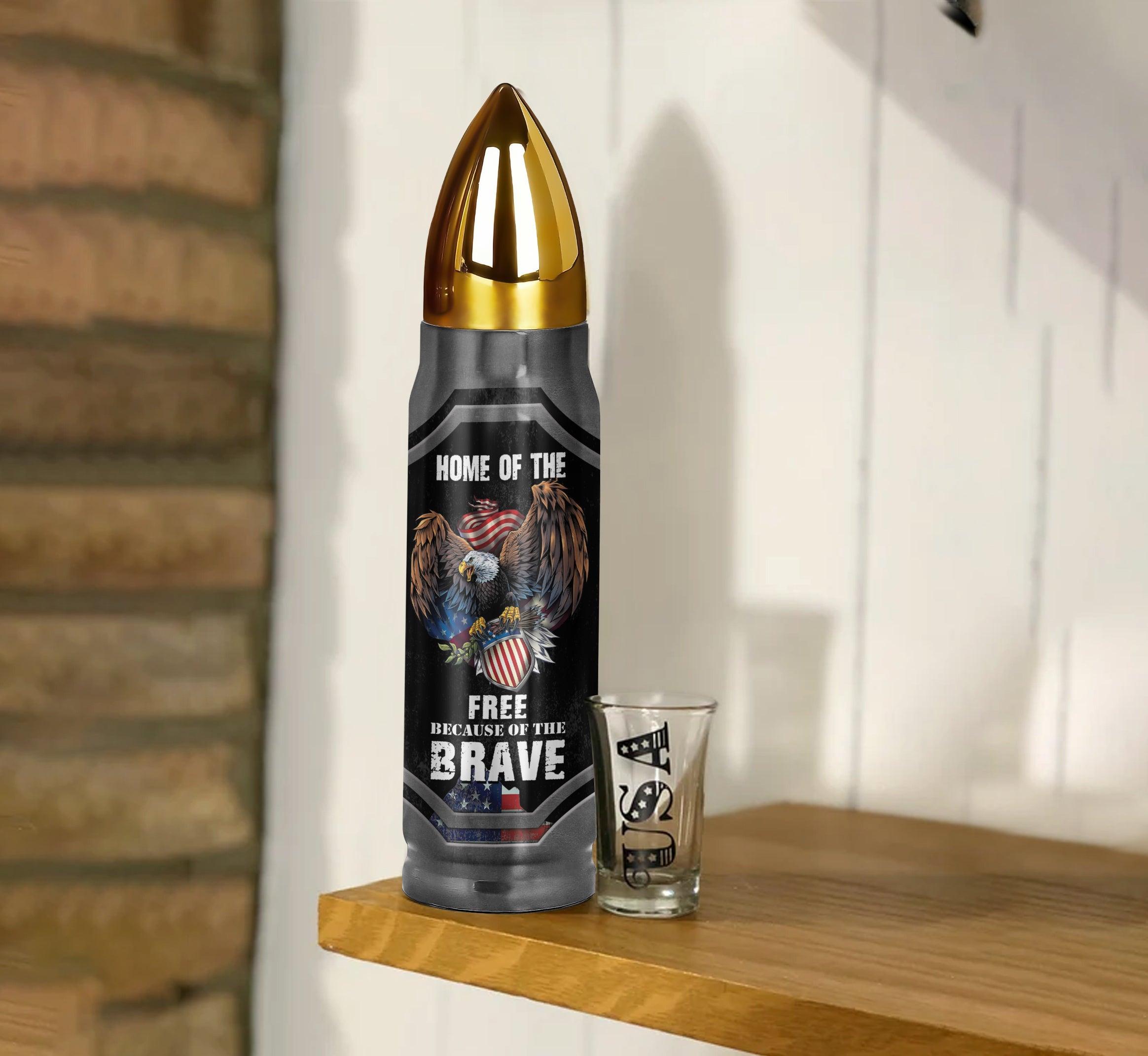 Veteran Home Of The Free Because Of The Brave Bullet Tumbler