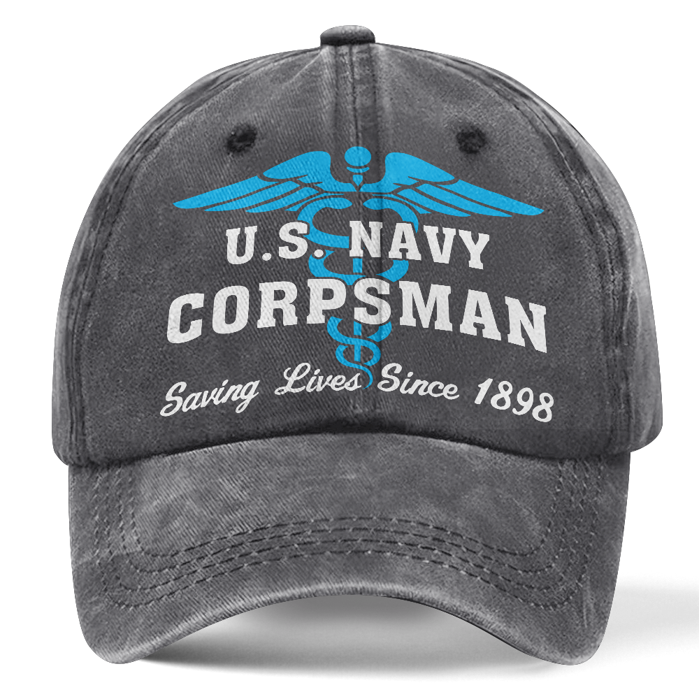 Personalizable Navy Corpsman Washed Cap