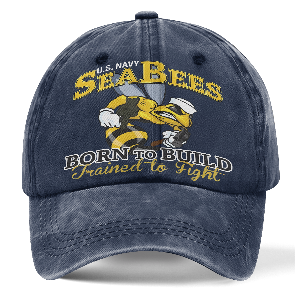 Personalizable Navy Seabee Washed Cap