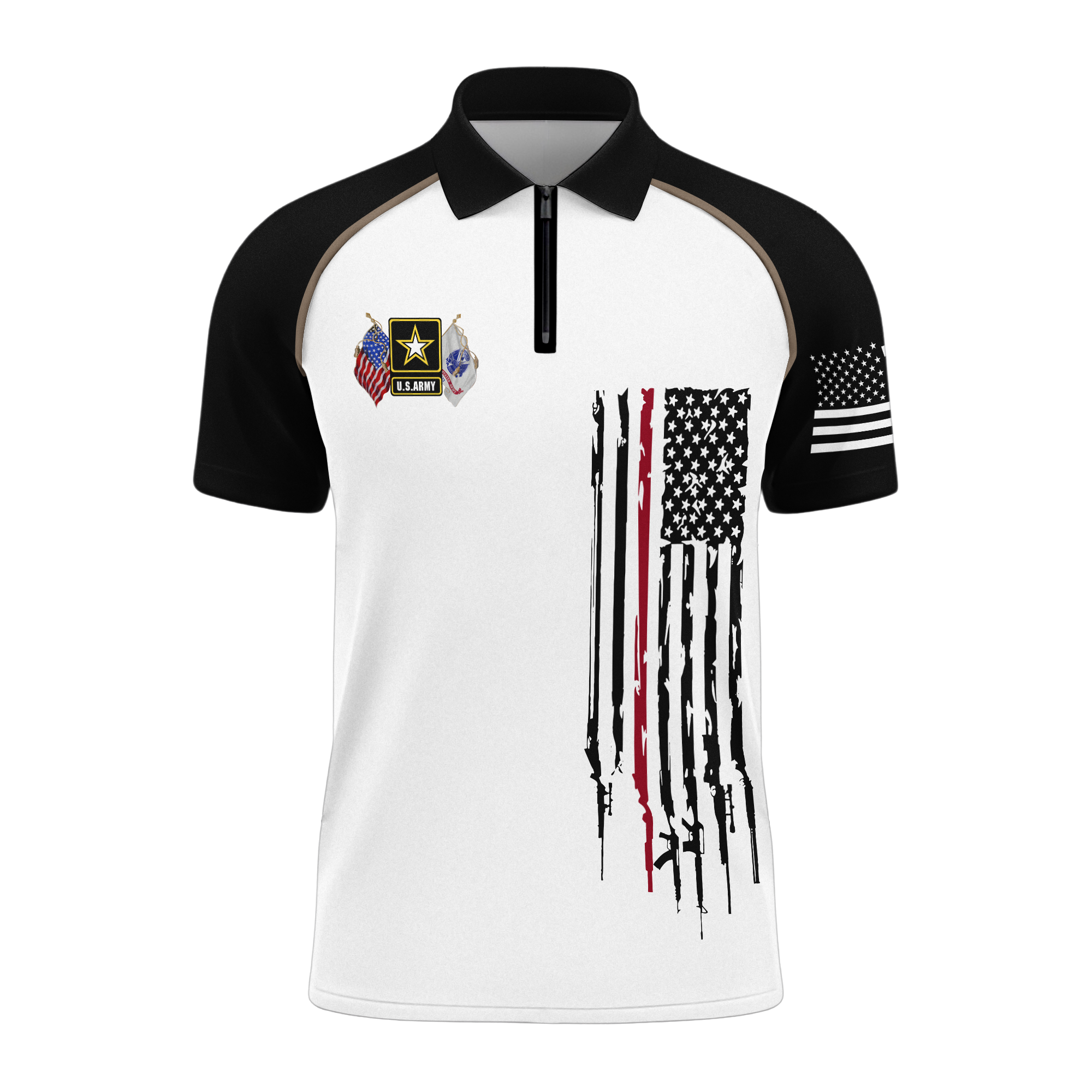 Army 250th Anniversary Raglan Zip Polo Shirt