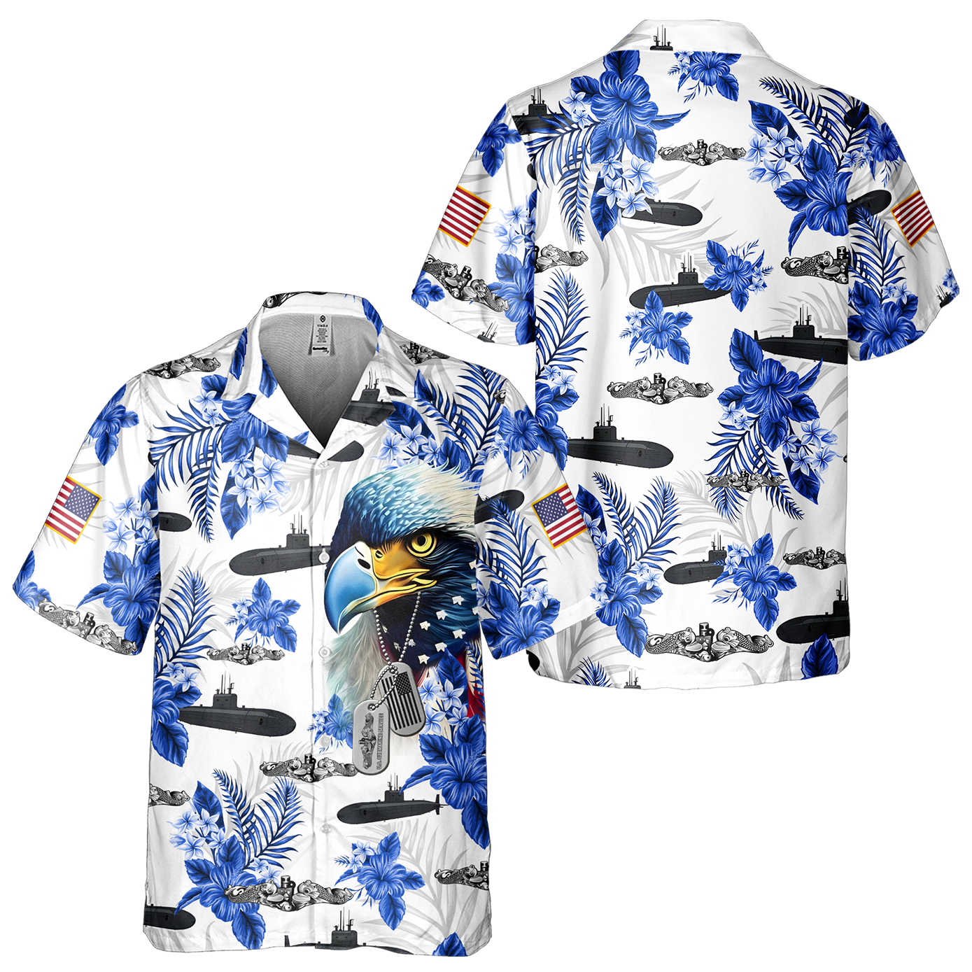 Navy Submarine Tropical Cuban Shirt