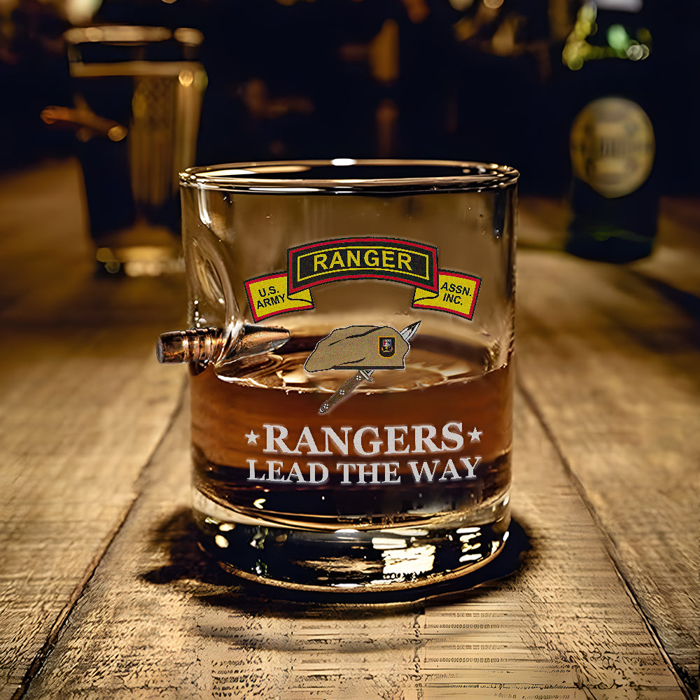 Rangers Lead The Way Bullet Whiskey Glass