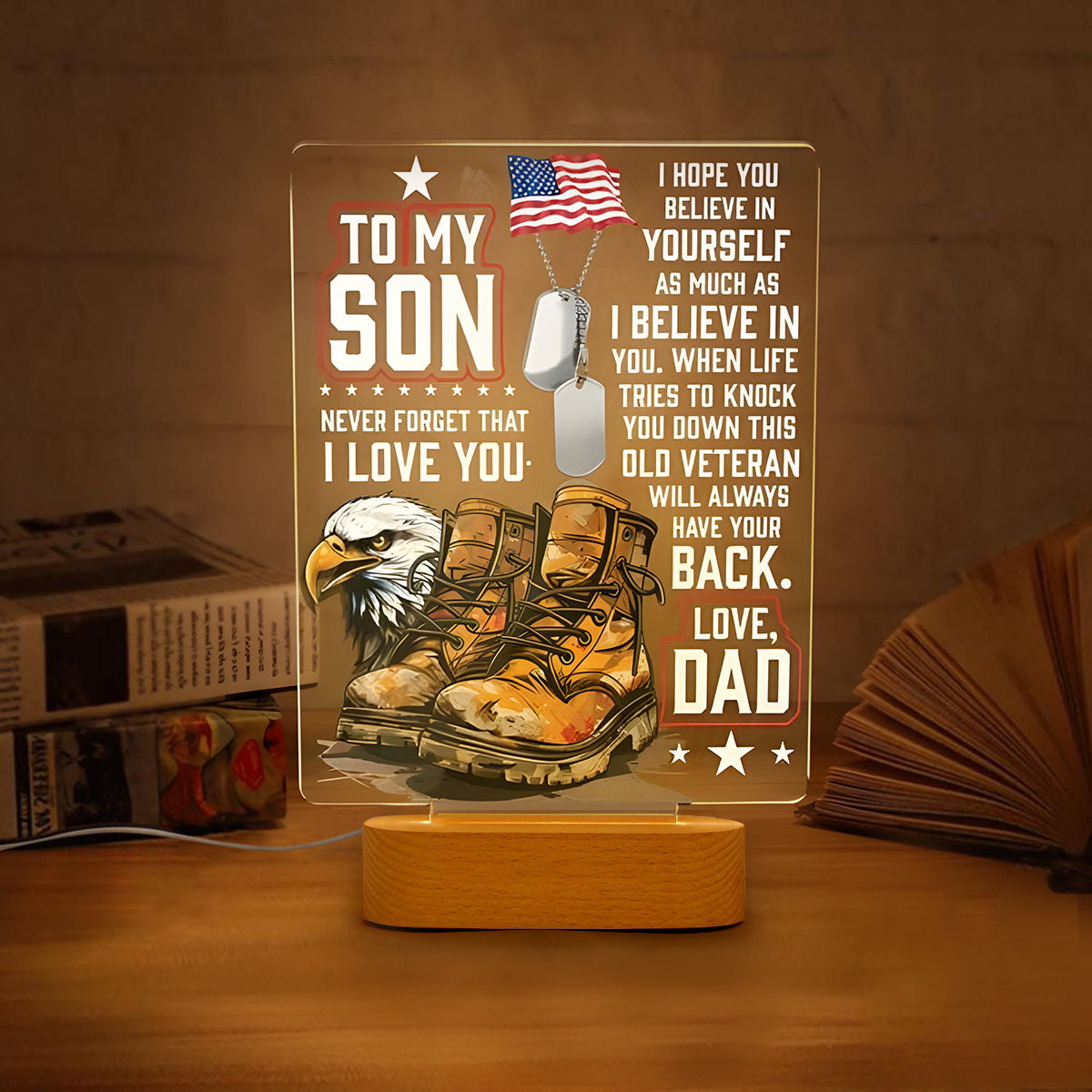 Veteran's Son To My Son - 3D LED LAMP