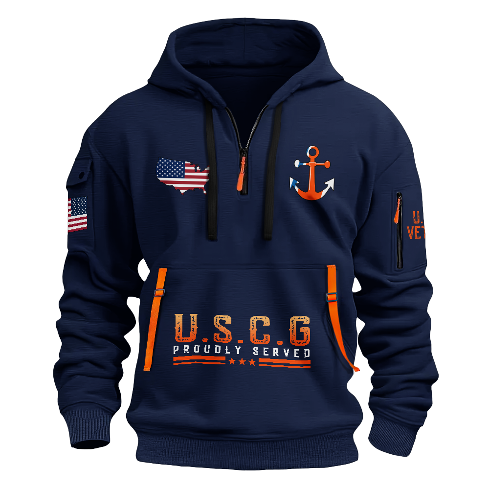 Less Than 1% Coast Guard Cutter Quarter Zip Hoodie