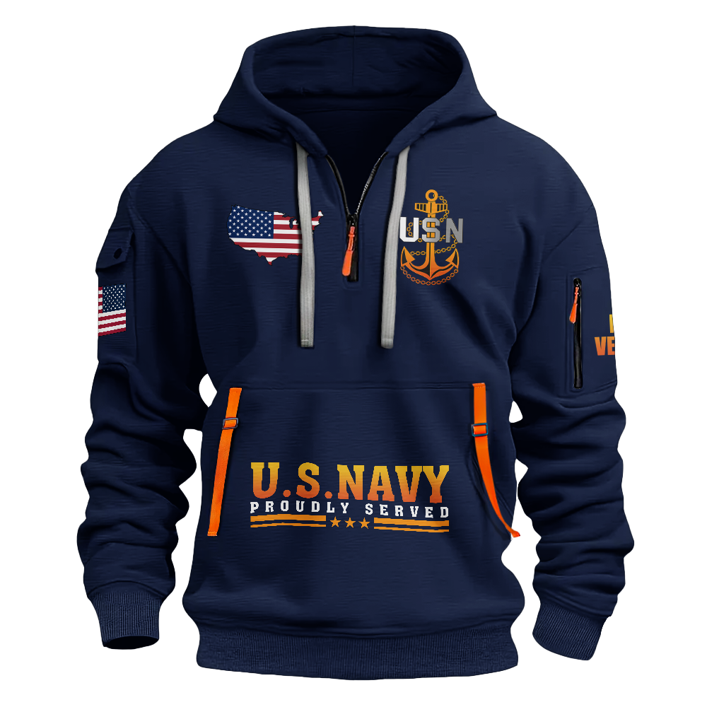 Less Than 1% Sunset Aircraft Carrier Personalizable Quarter Zip Hoodie