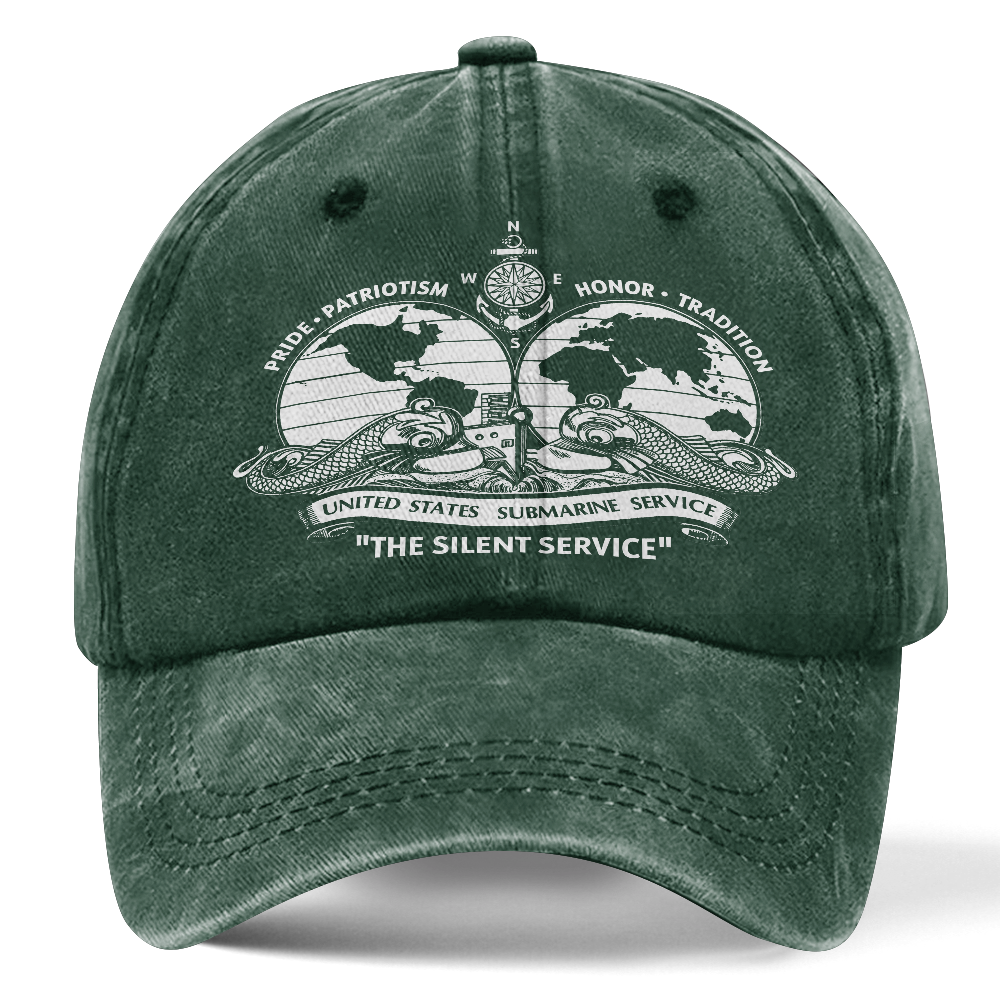 Navy Submarine The Silent Service Washed Cap