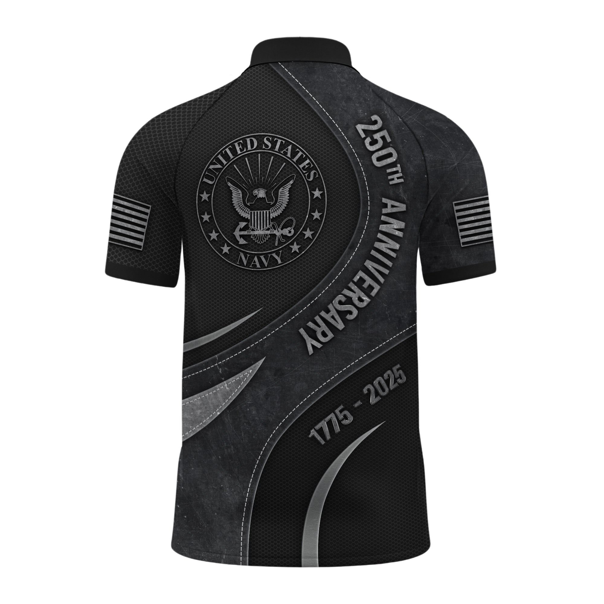 Navy 250th Anniversary Raglan Zip Polo Shirt