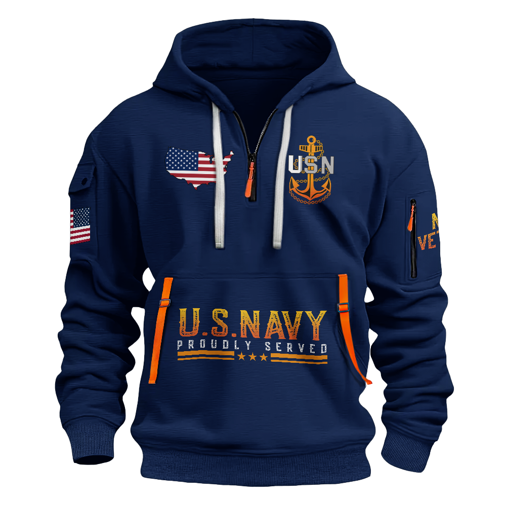 Less Than 1% Sunset Attack Submarine Personalizable Quarter Zip Hoodie