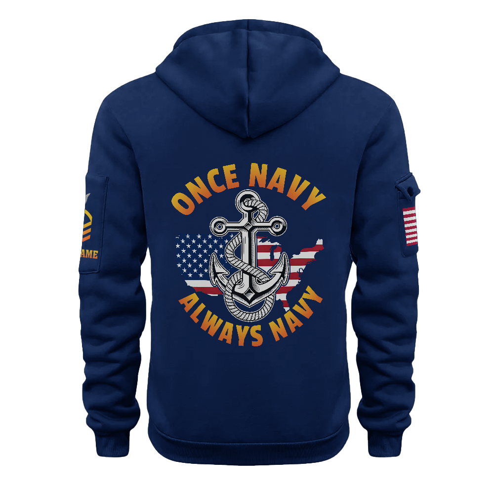 Once Navy Always Navy Personalizable Quarter Zip Hoodie