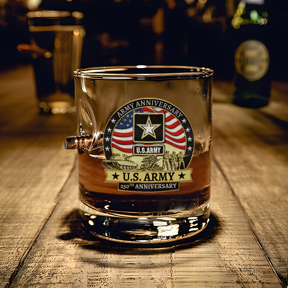 Army 250th Anniversary Bullet Whiskey Glass