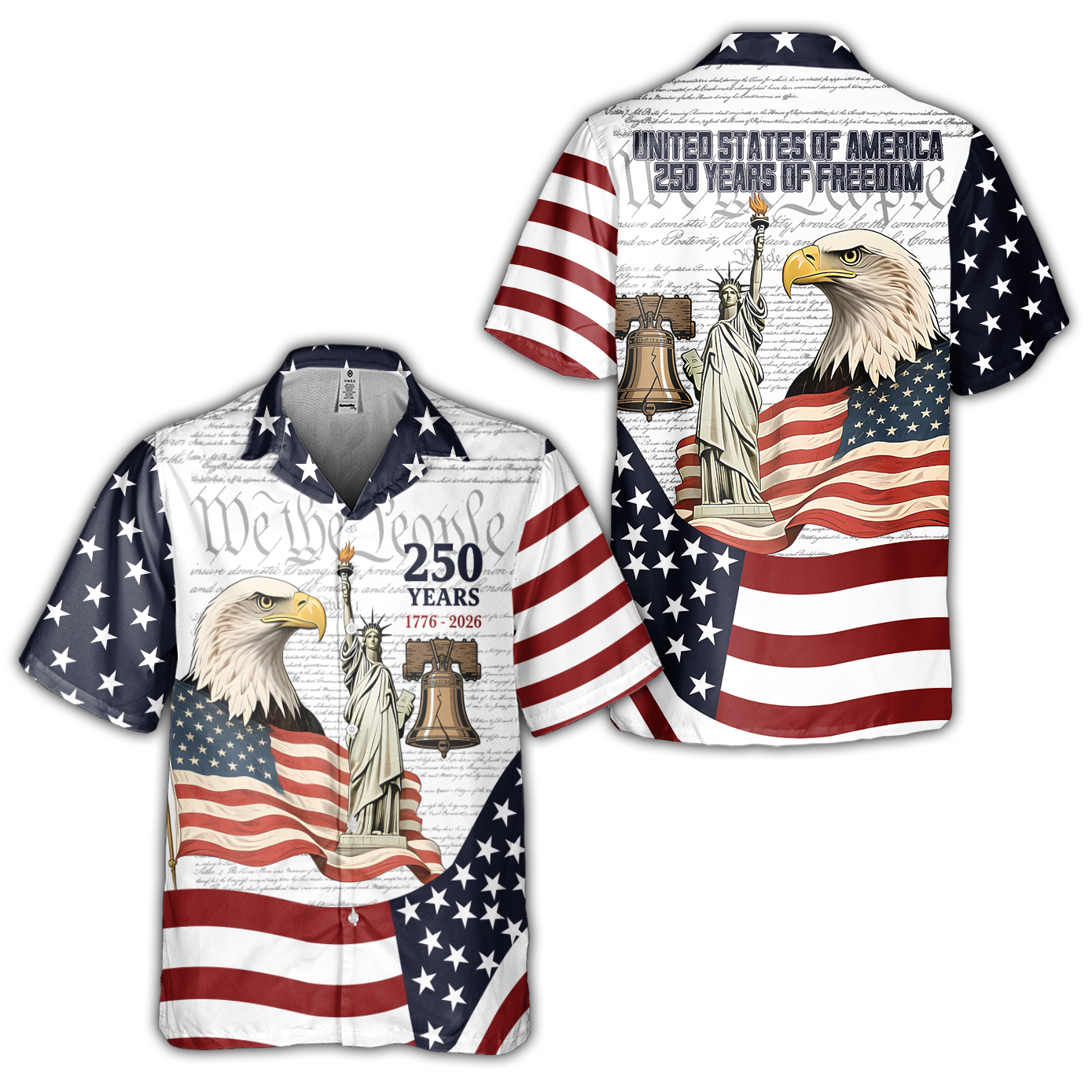 America 250 Years of Freedom Cuban Shirt