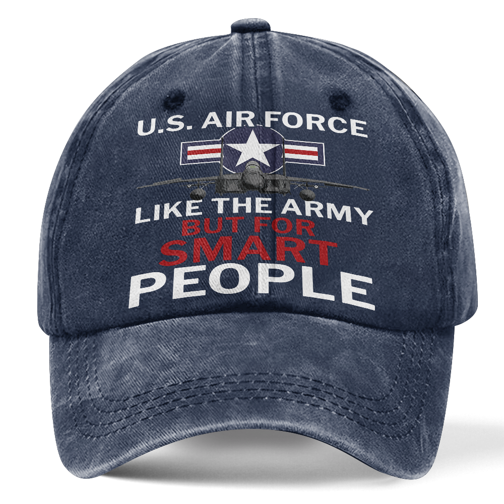 Personalizable Air Force For Smart People Washed Cap