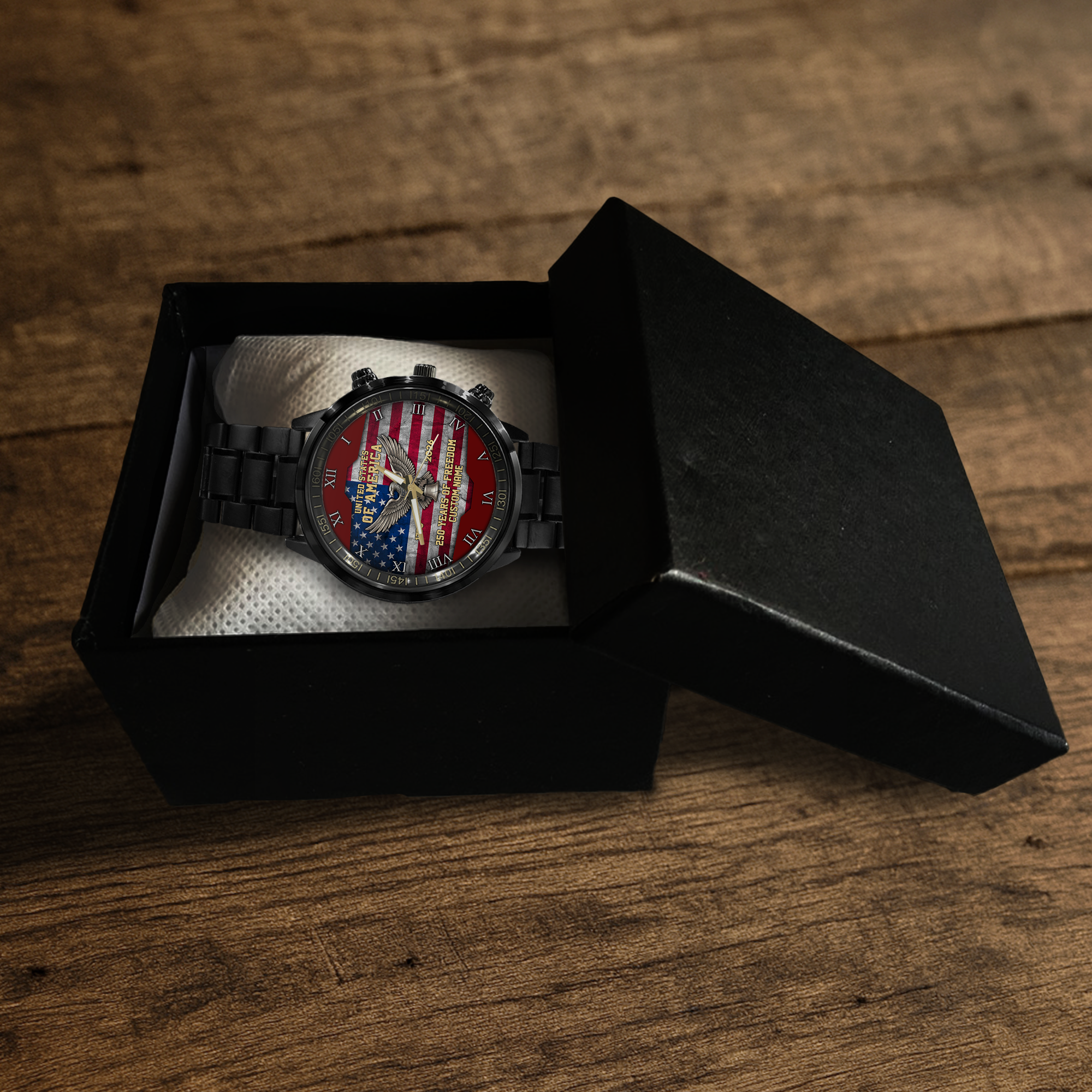 Personalizable America 250 Years of Freedom Stainless Steel Watch
