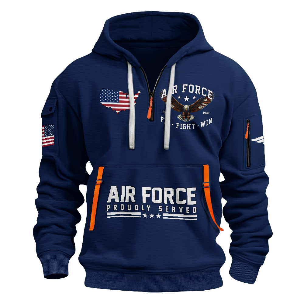 Chose To Serve In The Air Force Quarter Zip Hoodie