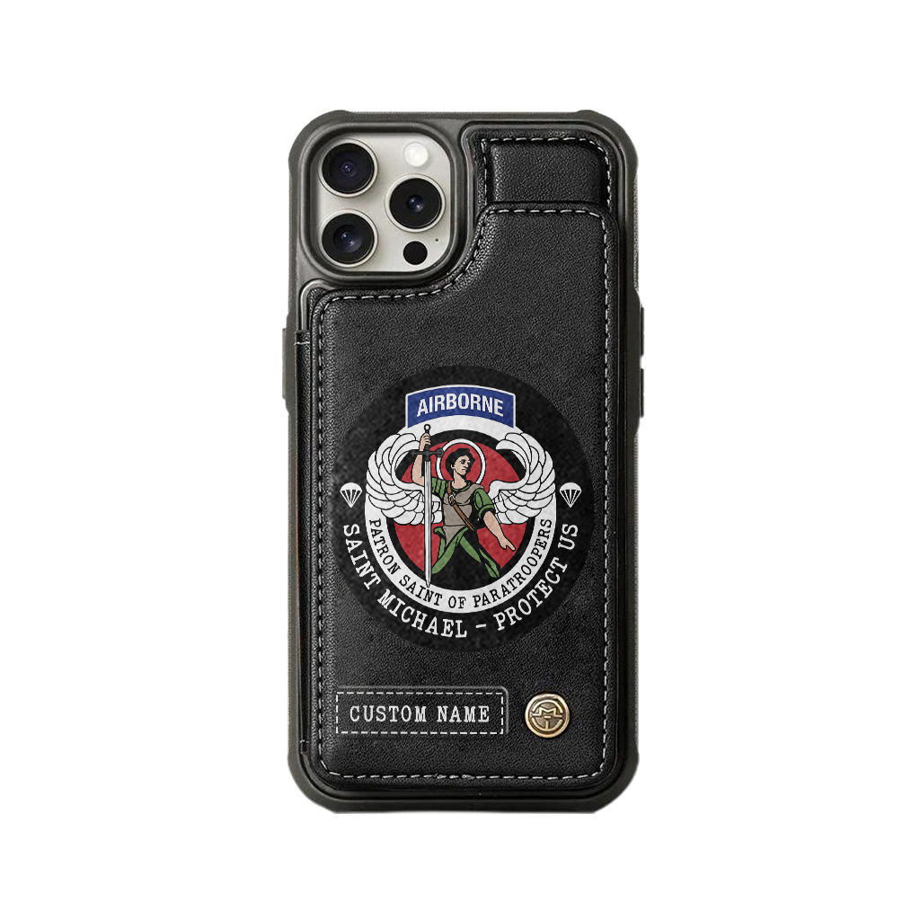 Personalizable Saint Michael Patron Of Paratroopers Wallet Phone Case