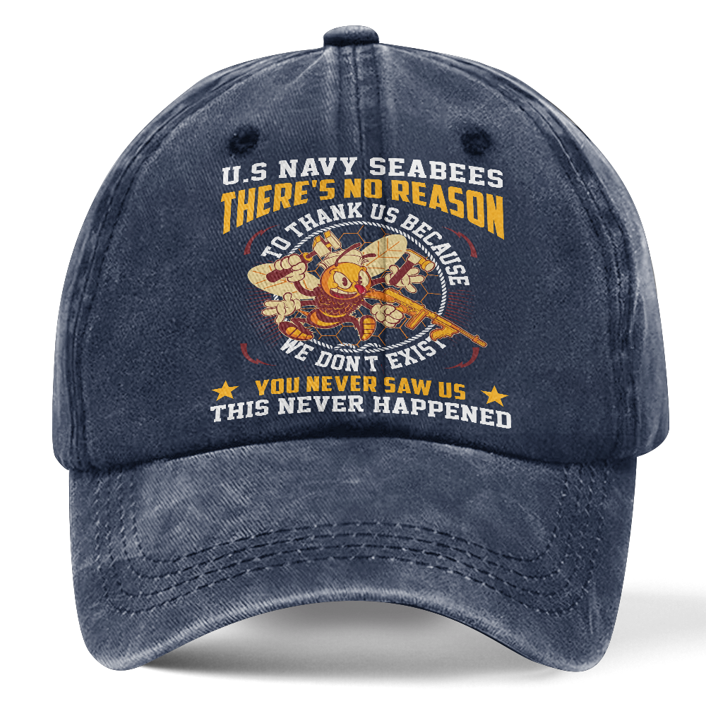 Personalizable Navy Seabee Washed Cap