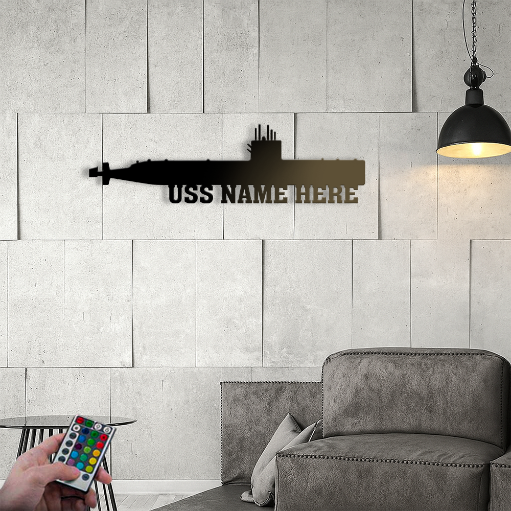 Personalized Navy Submarine Metal Sign Wall Art