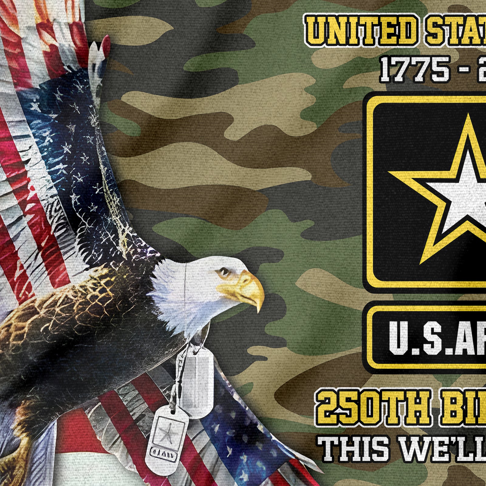 Army 250th Anniversary House Flag