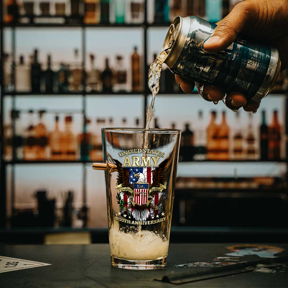 Army 250th Anniversary Bullet Pint Glass