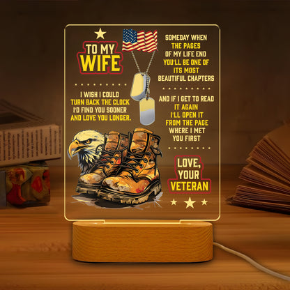 Veteran's Wife To My Wife - 3D LED LAMP