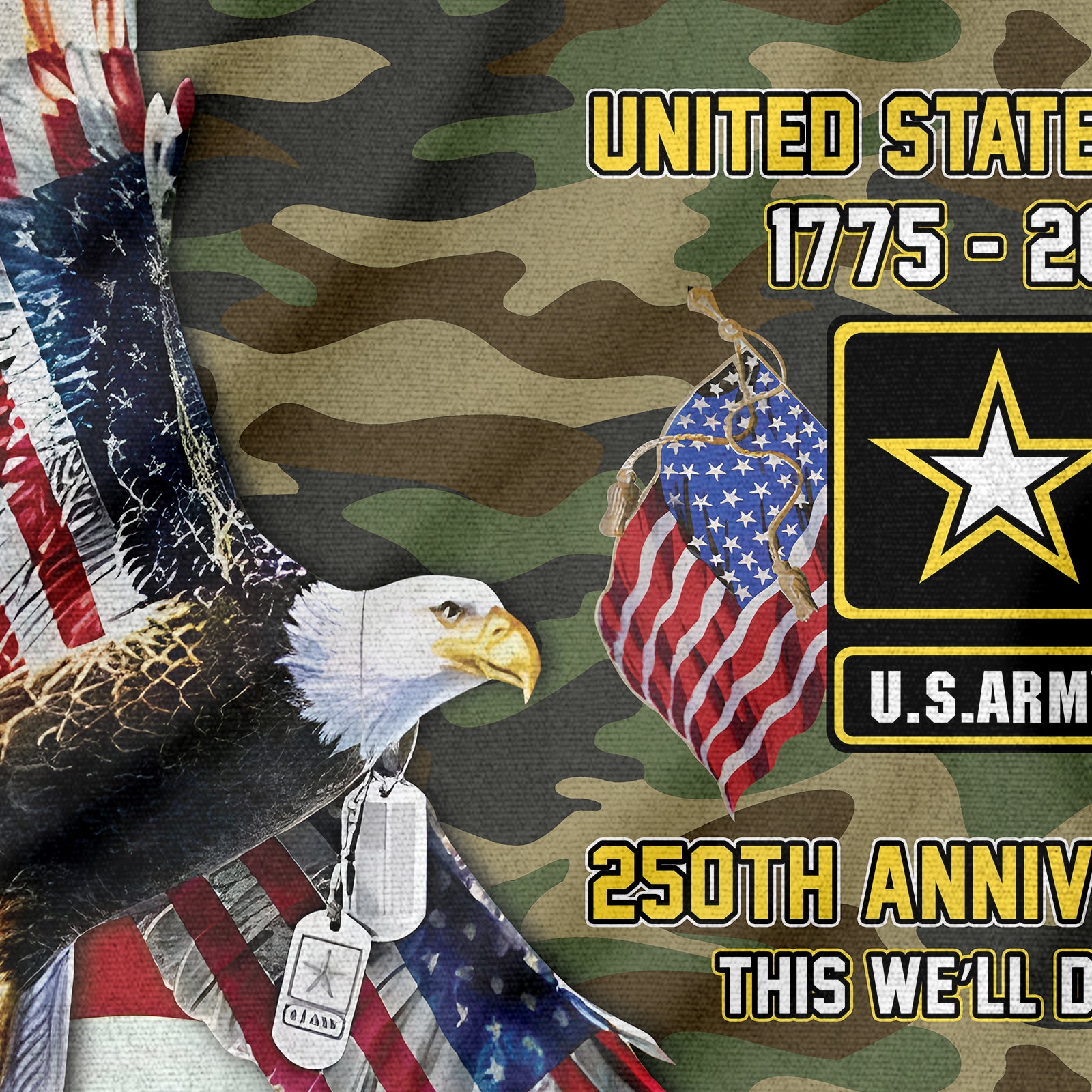 Army 250th Anniversary House Flag