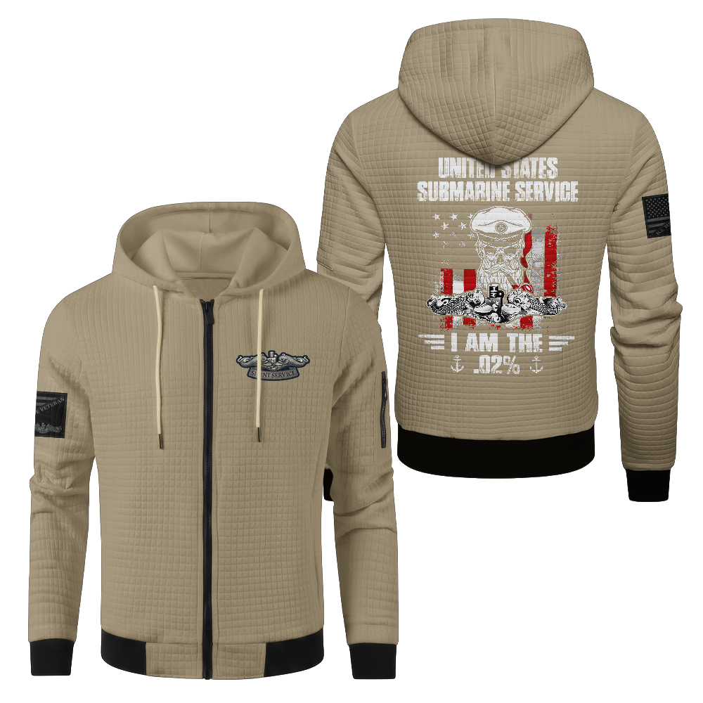 Navy Submarine I'm The .02% Waffle Hooded Jacket