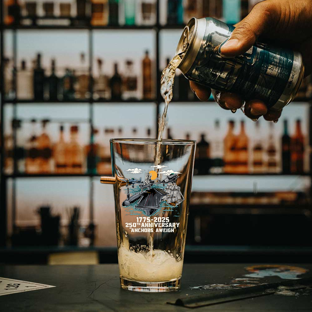 Navy 250th Anniversary Bullet Pint Glass